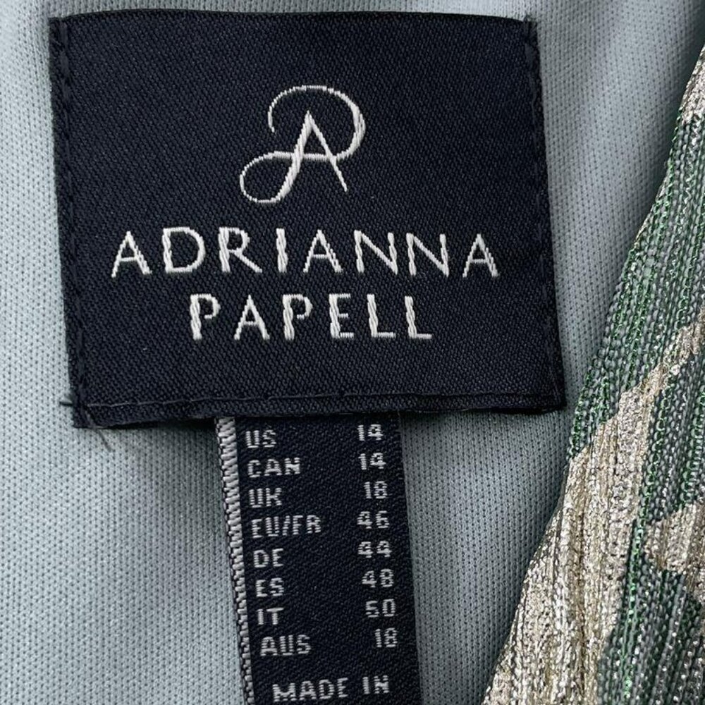 Foil Leaf Flutter-Sleeve Draped Gown - Picture 5 of 5